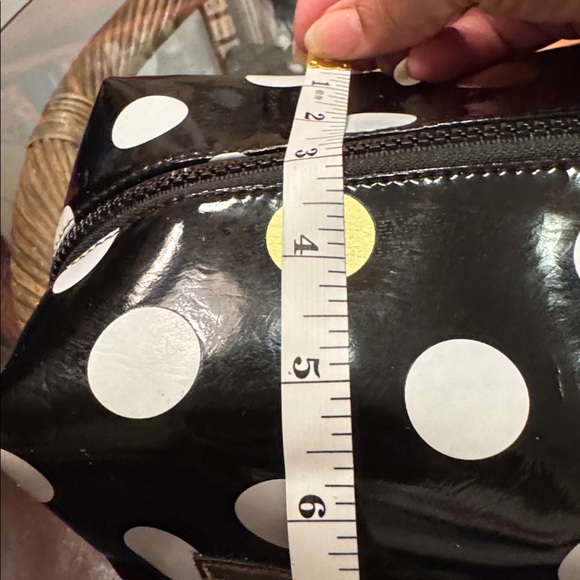 Pink Black and White Polka Dot Pouch - Picture 8 of 9